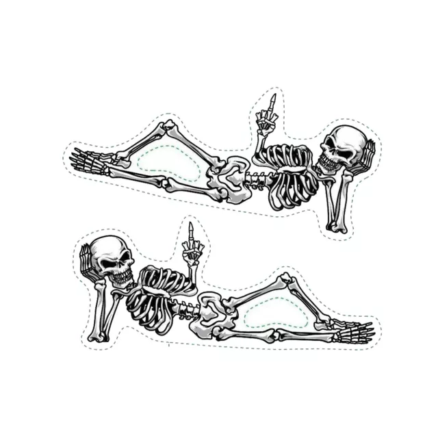 Aufkleber Set Skelett mit Stinkefinger 7,8 x 3,5 cm Finger Skeleton Sticker