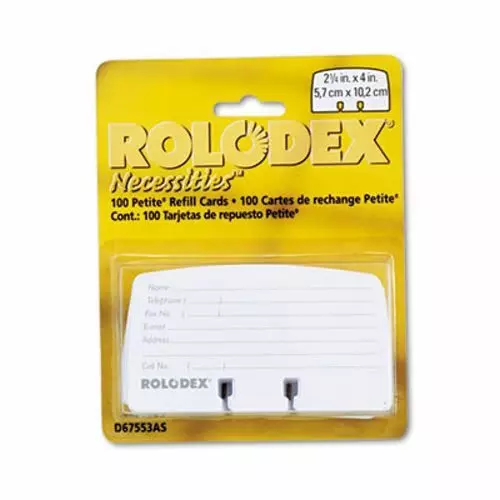 Rolodex Petite Refill Cards, 2 1/4 x 4, 100 Cards/Pack