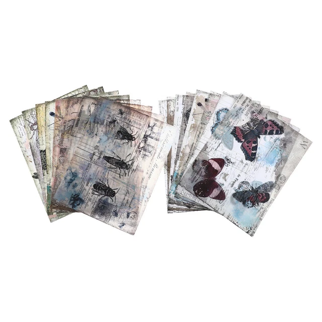 4 Sets gift wrapping paper Papier Diy Handwerk Umschläge Junk Journal Seiten