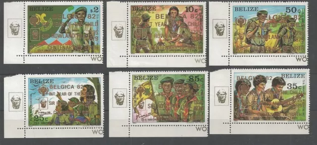 1982 Belize Boy Scout 75th anniversary BELGICA gold overprint