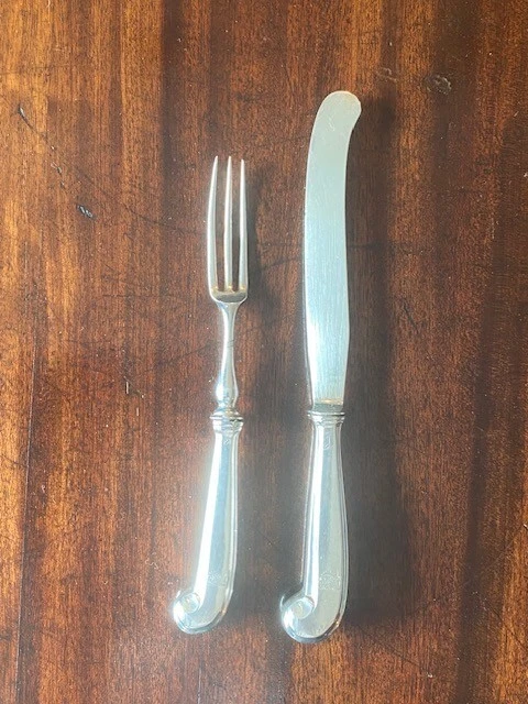 Antico servizio dessert georgiano argento massiccio, circa 1765, 12 pezzi