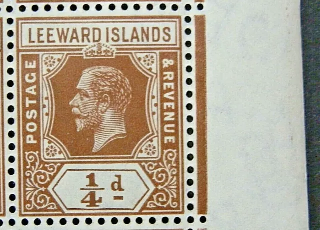 LEEWARD ISLANDS 1912-22 SG46 KGV ¼d. BROWN  -  MNH