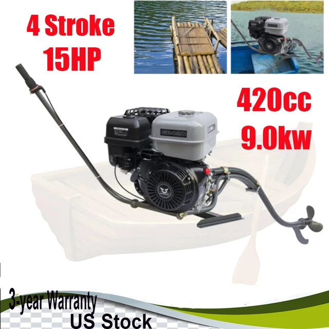 4 Stroke 15HP Outboard Motor Gasoline Fishing Boat Engine Single-cylinder 420cc