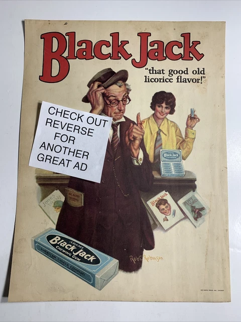 Adams Blackjack Chewing Gum ￼Ad 1926 & Chesterfield Cigarettes Mcclelland Barcl￼