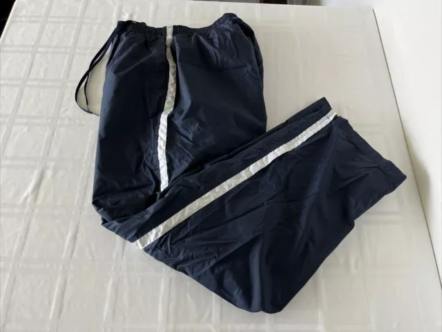 Nike Mens Sz XL Blue Mesh Lined Nylon Athletic Track Pants Zip Ankle TS3