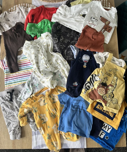 Baby Boy Clothes Bundle 0-3  Months Sleepsuits Leggings Tops Vests Jojo Bebe F&F