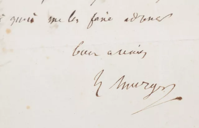 MURGER Lettre autographe signée à un éditeur MANUSCRIT AUTOGRAPHE 1850