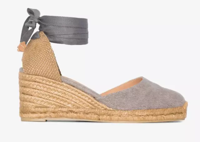 Classic Castaner Carina 30 Grey Espadrille Size 37 NWOB Retails $150 Sold Out