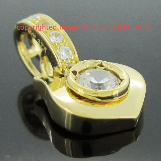 Genuine Real Solid 9k Yellow Gold Engagement Wedding Fine 3D Pendant Lab Diamond