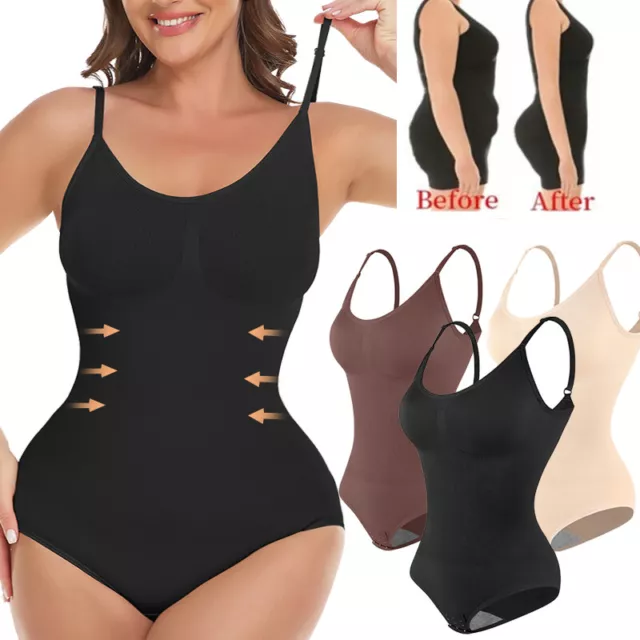 LADIES FIRM TUMMY Control Full Body Shaper Seamless Bodysuits with Built-in  Bra £17.99 - PicClick UK