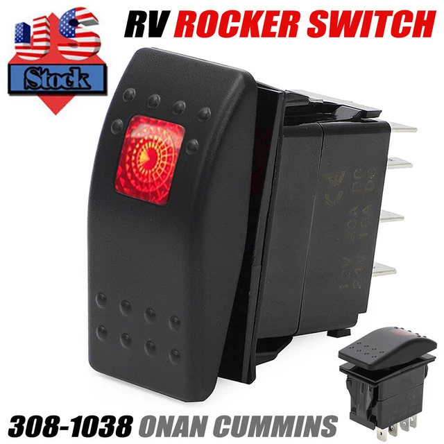 FOR ONAN CUMMINS 3081038 RV Generator Rocker Start Stop Switch 5pin