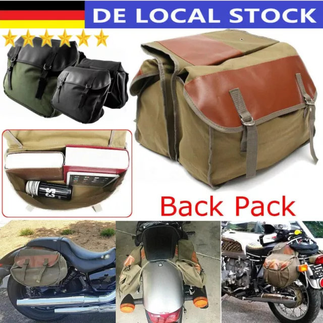 Retro Fahrradtasche Doppelpacktasche Bike Gepäckträgertasche PU Segeltuch -DHL