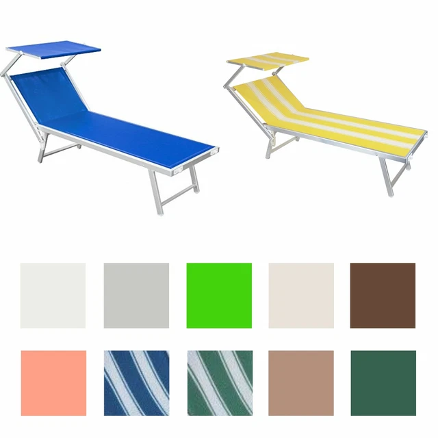 Lettino Pieghevole Totò Piccinni KAMP - Leggero In Alluminio Con Cuscino E Zaino, Blu - Foto 3