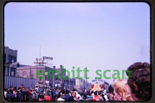 Original Slide EL Erie Lackawanna EMD E8A #819 Final Pass. Train Passaic NJ 1963