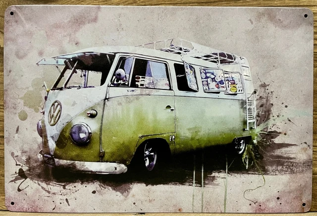 Bus VW Metal Wall Sign 12" x 8"