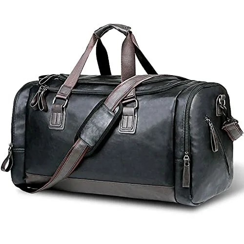 US Travel Duffle Bag For Men, Leather Duffel Bags Waterproof Large Overnight