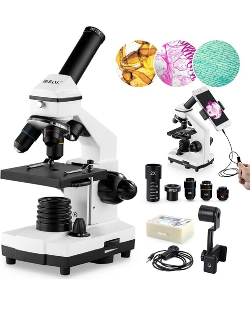 BEBANG ULTRA POWER Microscope 100x 2000x w/ Slides & Accessories NEW