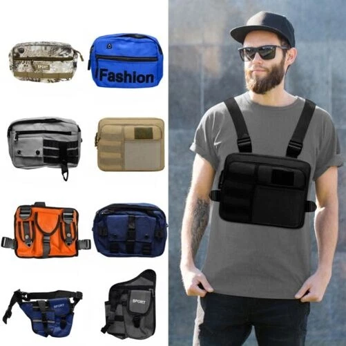 Homme Tactique Poitrine Rig Sac Combat Avant Pochette Camouflage Uni Bride Gilet