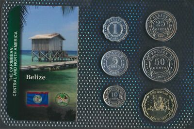 Belize Brillant fior di conio 9764038 FDC Serie di monete a 1974 1 Cen 