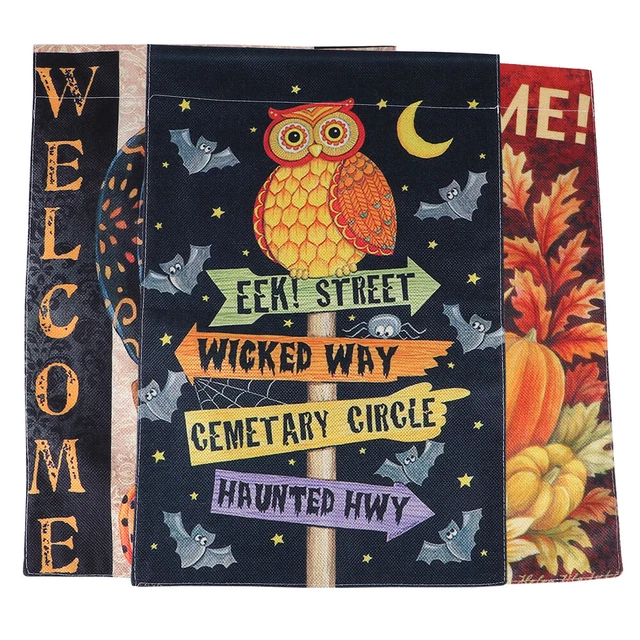 3 un. banderas de cementerio bandera de Halloween feliz Halloween al aire libre
