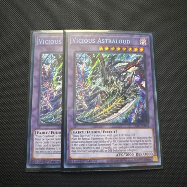 Yu-Gi-Oh! TCG x2 Vicious Astraloud Cyberstorm Access CYAC-EN036 1st Ed Secret