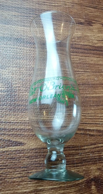 Pat O'Briens New Orleans Hurricane Beer St Patricks Cocktail Glass Vintage 1970