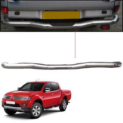 FIT MITSUBISHI L200 2005-2015 Rear Back Chrome Bumper Steps bar step ...