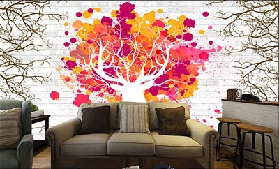 eBay 3D Floraison Arbres.Photo Papier Peint en Autocollant Murale Plafond Chambre Art 