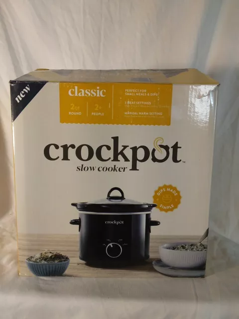 Crock-pot 2qt Round Manual Slow Cooker, Black (scr200-b)