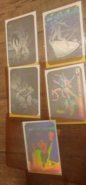 1990 Impel Marvel Universe Series 1 Complete Hologram Insert Card Set #MH1-MH5/Q