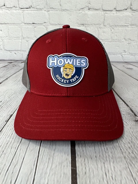 Howies Hockey Tape Snapback Trucker Hat Cap Adjustable Mesh Back Red Gray VGC!