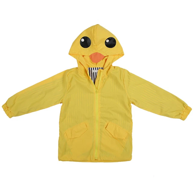 New Summer Baby Boy Girl Duck Waterproof Cute Cartoon Hoodie Zipper Coat Outfit