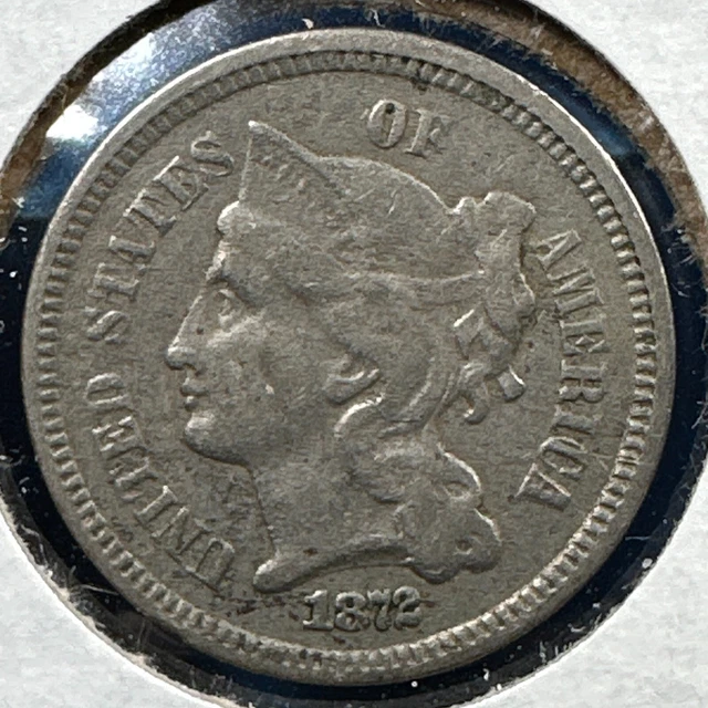 1872 3CN Three Cent Nickel (77233)