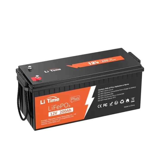 LiTime 12V 200Ah PLUS LiFePO4 Lithium Batterien 200A BMS für Solar Wohnmobil