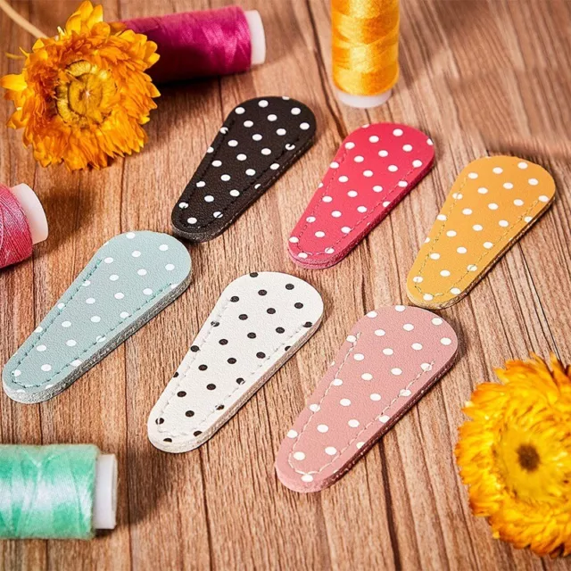 6 Pieces Embroidery Scissors Sheath Polka Dot Scissors  Cover Scissors5296