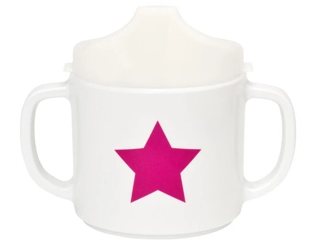 (2 Set) Lassig Kids 2-Handle Sippy Cups with Lids & Silicone Base, Stars