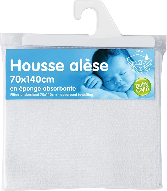 Babycalin - Housse Alèse En Éponge Absorbante 70X140 Cm Blanc