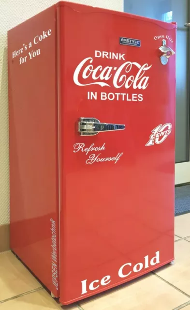 RETRO KÜHLSCHRANK AUFKLEBER Set Drink Coca Cola Open Bottle Set 95L - weiß  glanz EUR 34,79 - PicClick DE