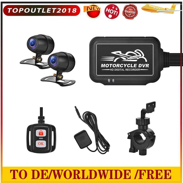 1080P Driving Recorder Waterproof Motorcycle Dual Lens WiFi GPS DVR Dash Cam