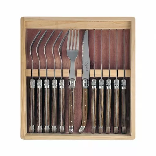 Chateau Laguiole Steak Knife Fork Set Stainless Steel Blade Knives 12pc Gift Box 3