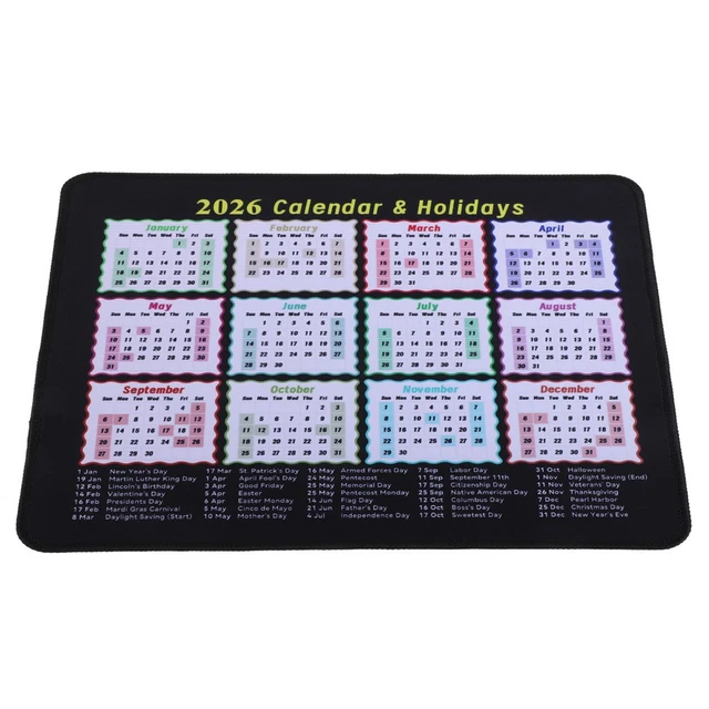 CALENDAR MOUSE PAD 2026 Horse Year Gaming Mouse Pad With Holidays 11 Calendar Mouse Pad 2026 Horse Year Gaming Mouse.webp