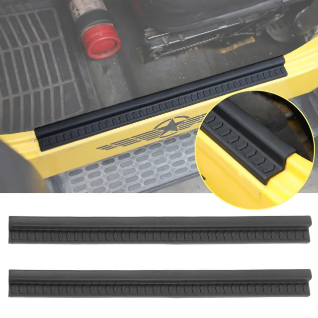 Rubber Door Sill Protector for 1997-2006 Jeep Wrangler TJ Entry Guard Trim Cover