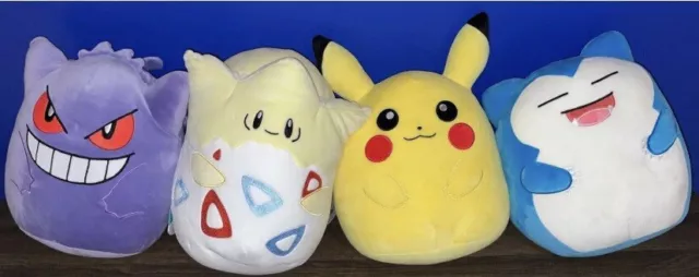 KellyToy Squishmallows 10" inch GENGAR PIKACHU SNORLAX & TOGEPI RARE HTF NWT