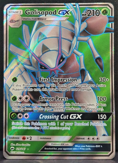 Pokemon Card Golisopod GX 129/147 Ultra Rare Burning Shadows Full Art SM