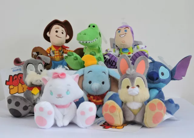DISNEY STORE TINY BIG FEET Plush Soft Toy Woody Marie Dumbo