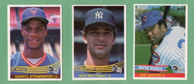 1984 Donruss Baseball Set w/ Puzzle~Mattingly, Strawberry, Joe Carter~ Missing 8