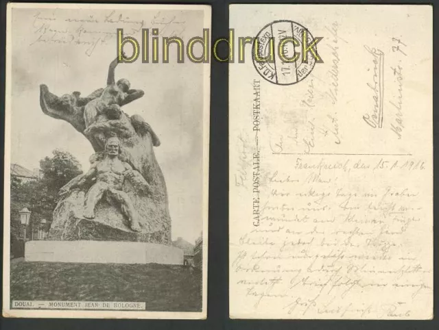 Doual sw-AK Monument Jean de Bologne Feldpost 16(a0620)