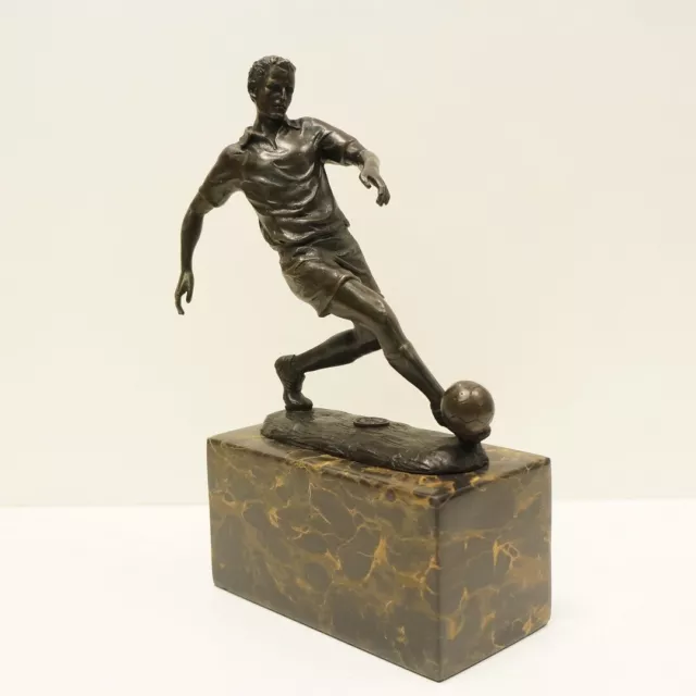 Statua calcio Stile Art Deco Stile Art Nouveau Bronzo massiccio Firmato