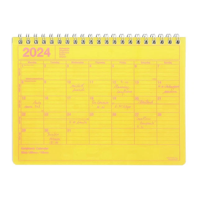 NOTEBOOK 2024 SCHEDULE Book Starting in January 2024 Monthly Block B6