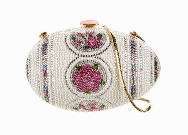 Judith Leiber Swarovski Crystal Pearl Vintage Faberge Egg Museum Clutch - NWOT